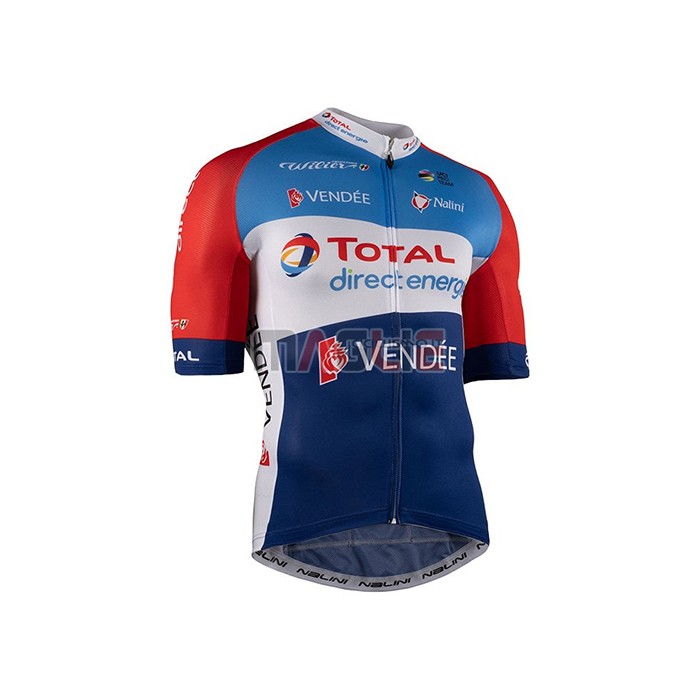 Maglia Direct Energie Manica Corta 2021 Blu Rosso Bianco